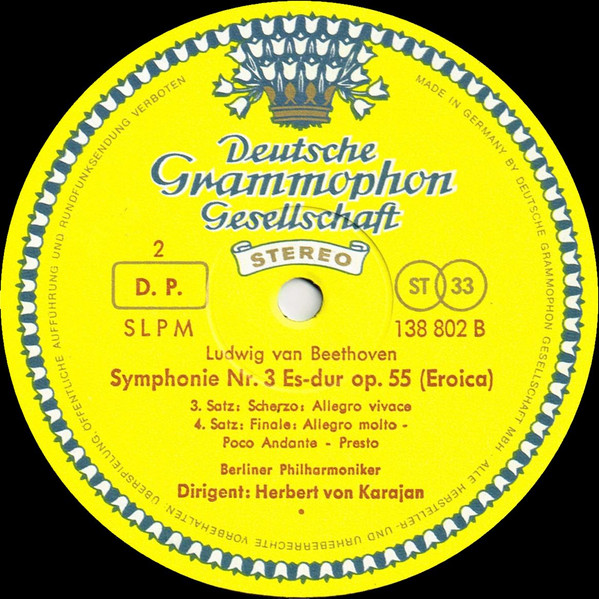 Ludwig van Beethoven - Berliner Philharmoniker • Herbert von Karajan - »Eroica« | Deutsche Grammophon (138 802 SLPM) - 2