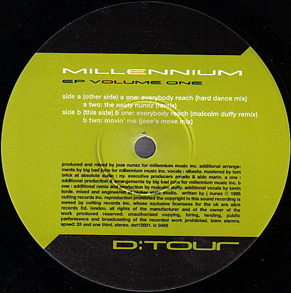 Millenium - EP Volume One | D:Tour (DET 12001) - 2
