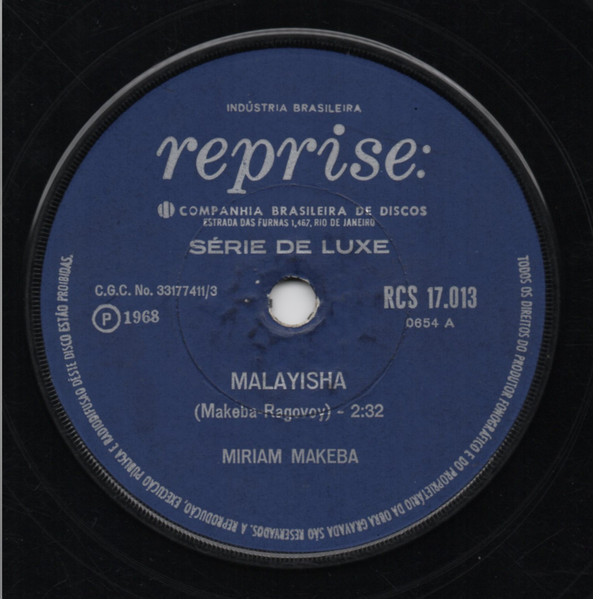 Miriam Makeba - Malayisha / Ring Bell, Ring Bell | Reprise Records (RCS 17.013)