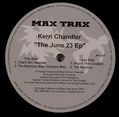 Kerri Chandler - The June 23 EP | Max Trax (MT 2221)