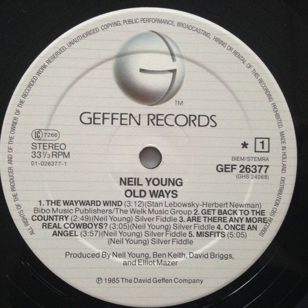 Neil Young - Old Ways | Geffen Records (GEF 26377) - 3