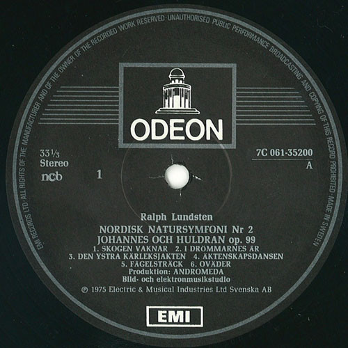 Ralph Lundsten - Nordisk Natursymfoni Nr 2 ”Johannes Och Huldran” | Odeon (4 E 061-35200) - 3 Ralph Lundsten - Nordisk Natursymfoni Nr 2 ”Johannes Och Huldran” | Odeon (4 E 061-35200) - 3