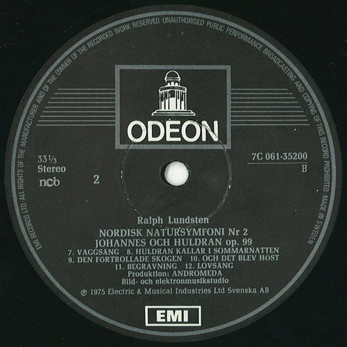 Ralph Lundsten - Nordisk Natursymfoni Nr 2 ”Johannes Och Huldran” | Odeon (4 E 061-35200) - 4 Ralph Lundsten - Nordisk Natursymfoni Nr 2 ”Johannes Och Huldran” | Odeon (4 E 061-35200) - 4