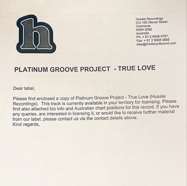 Platinum Groove Project - True Love | Hussle Recordings (HUSSY002-1) Platinum Groove Project - True Love | Hussle Recordings (HUSSY002-1)