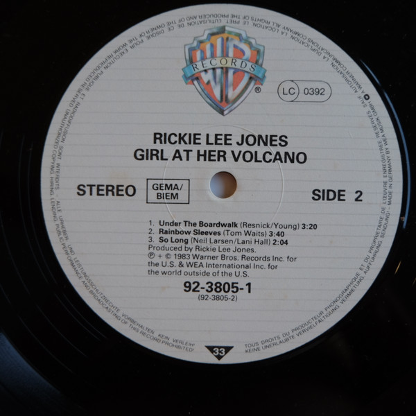 Rickie Lee Jones - Girl At Her Volcano | Warner Bros. Records (92-3805-1) - 4 Rickie Lee Jones - Girl At Her Volcano | Warner Bros. Records (92-3805-1) - 4