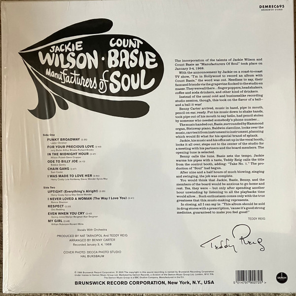 Jackie Wilson & Count Basie - Manufacturers Of Soul | Demon Records (DEMREC695) - 2