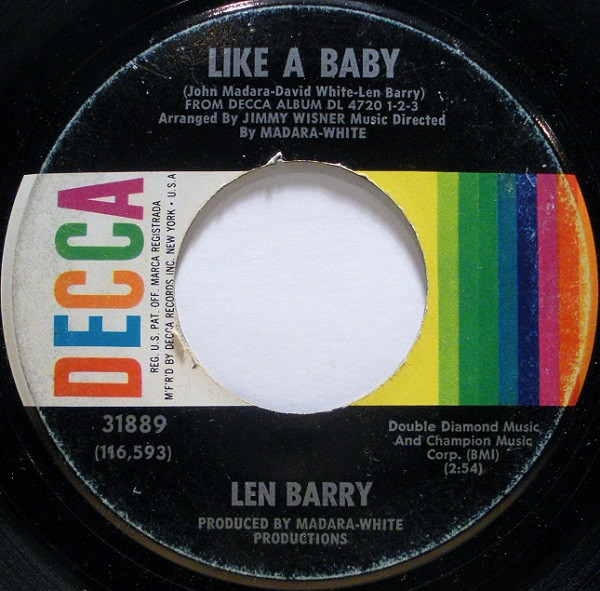 Len Barry - Like A Baby | Decca (31889) - main