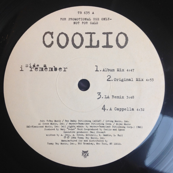 Coolio - I Remember | Tommy Boy (TB 635) - 3 Coolio - I Remember | Tommy Boy (TB 635) - 3