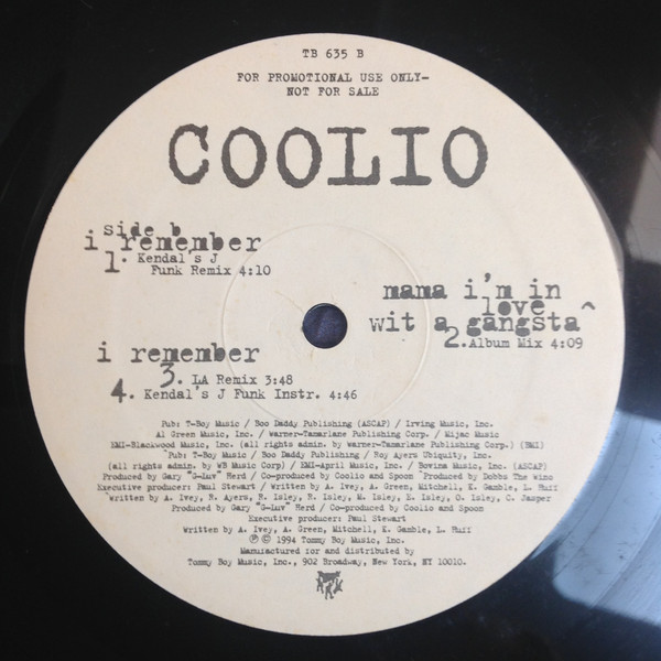 Coolio - I Remember | Tommy Boy (TB 635) - 4 Coolio - I Remember | Tommy Boy (TB 635) - 4