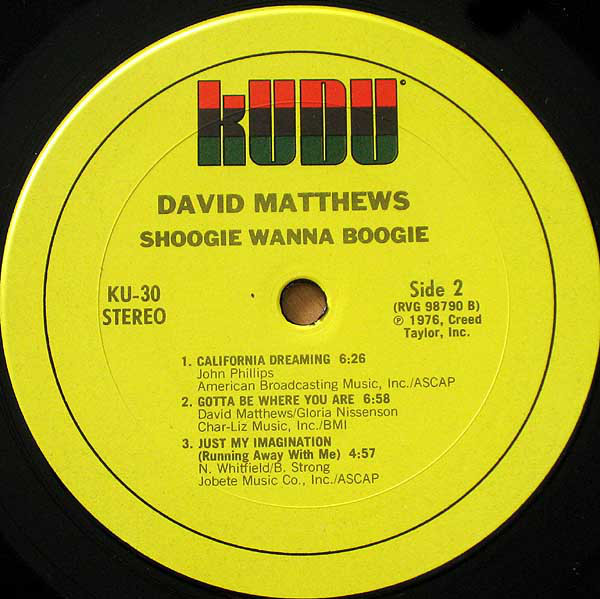 Dave Matthews With Whirlwind - Shoogie Wanna Boogie [Vinyl] | Kudu (KU-30) - 3