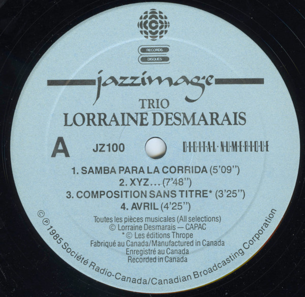 Trio Lorraine Desmarais - Lorraine Desmarais | CBC Records (JZ100) - 3 Trio Lorraine Desmarais - Lorraine Desmarais | CBC Records (JZ100) - 3