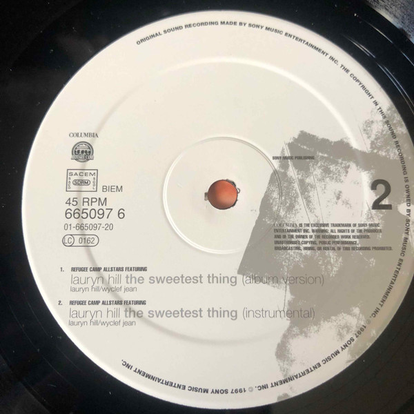 Refugee Camp All Stars Featuring Lauryn Hill - The Sweetest Thing | Columbia (COL 665097 6) - 3 Refugee Camp All Stars Featuring Lauryn Hill - The Sweetest Thing | Columbia (COL 665097 6) - 3