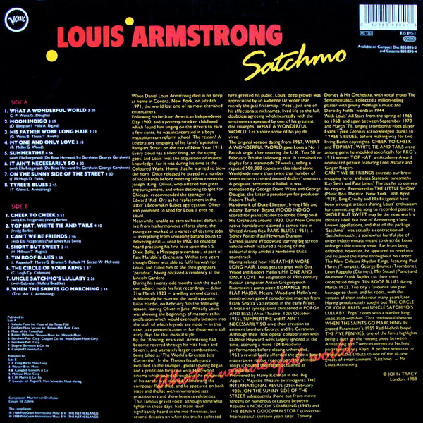 Louis Armstrong - Satchmo - What A Wonderful World | Verve Records (835 895-1) - 2