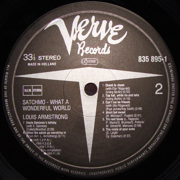 Louis Armstrong - Satchmo - What A Wonderful World | Verve Records (835 895-1) - 4