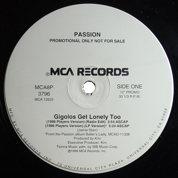Passion - Gigolos Get Lonely Too (1996 Players Version) | MCA Records (MCA8P 3796)