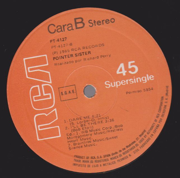 Pointer Sisters - Dare Me = Desafiame | RCA (PT-4127) - 4