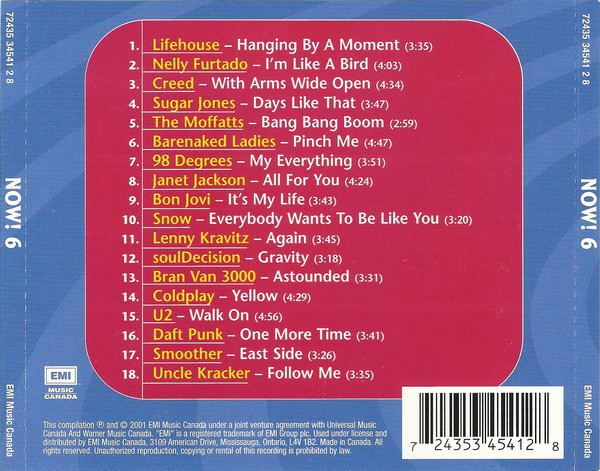 Various - Now! 6 | EMI Music Canada (72435 34541 2 8) - 2 Various - Now! 6 | EMI Music Canada (72435 34541 2 8) - 2