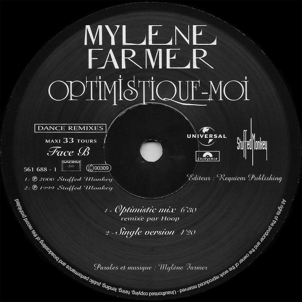 Mylène Farmer - Optimistique-Moi (Dance Remixes) | Polydor (561 688 - 1) - 4 Mylène Farmer - Optimistique-Moi (Dance Remixes) | Polydor (561 688 - 1) - 4