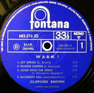 Clifford Brown - Warm! | Fontana (683.270 JCL) - 3