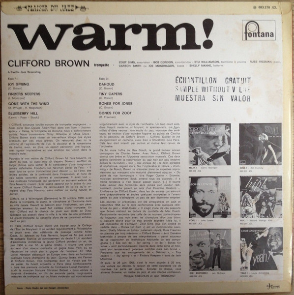 Clifford Brown - Warm! | Fontana (683.270 JCL) - 2