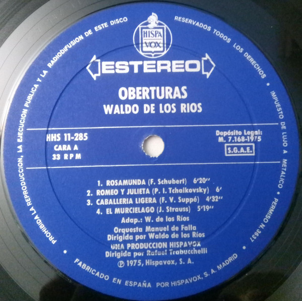 Waldo de los Rios - Oberturas | Hispavox (HHS 11-285) - 3