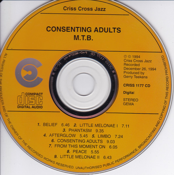M.T.B. - Consenting Adults | Criss Cross Jazz (Criss 1177 CD) - 3