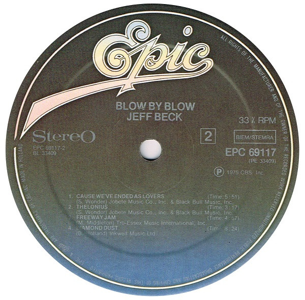 Jeff Beck - Blow By Blow | Epic (EPC 69117) - 4