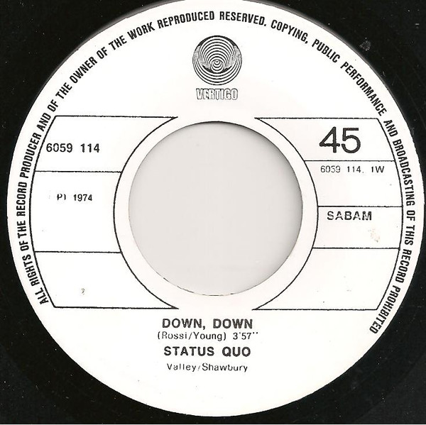 Status Quo - Down, Down | Vertigo (6059 114) - 3