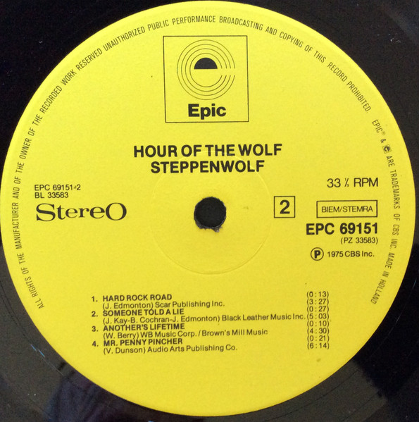 Steppenwolf - Hour Of The Wolf | Epic (EPC 69151) - 4