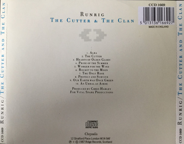 Runrig - The Cutter & The Clan | Chrysalis (CCD 1669) - 4