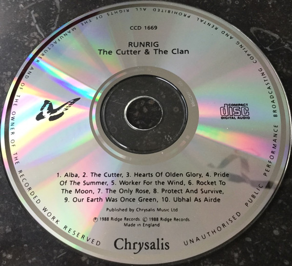 Runrig - The Cutter & The Clan | Chrysalis (CCD 1669) - 3
