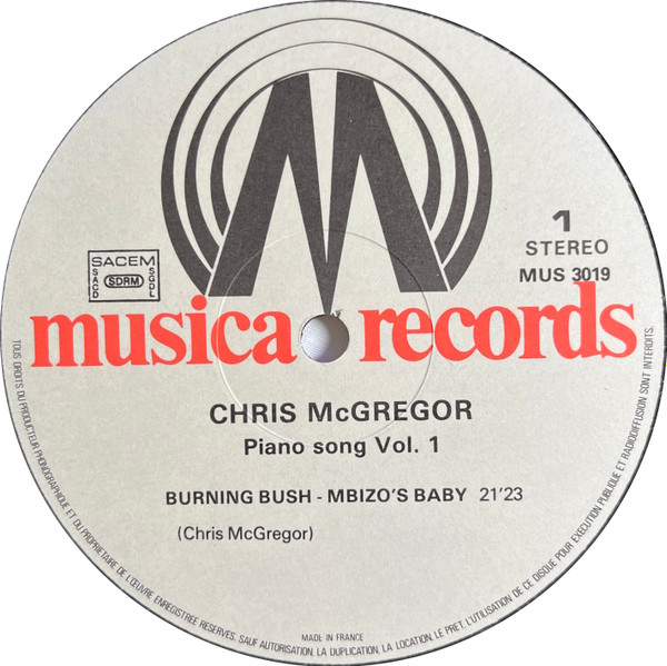 Chris McGregor - Piano Song Vol 1 | Musica Records (MUS 3019) - 3