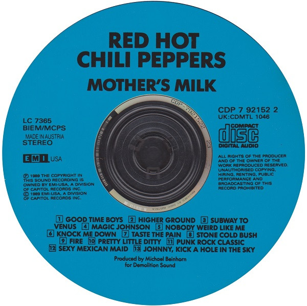 Red Hot Chili Peppers - Mother's Milk | EMI USA (CDP 7 92152 2) - 2 Red Hot Chili Peppers - Mother's Milk | EMI USA (CDP 7 92152 2) - 2