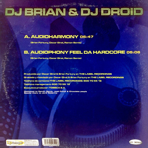 Brian Cross & DJ Droid Presents Audiophony - Audioharmony | Uptempo (UT7109MX) - 2