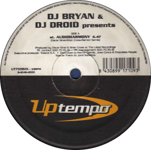 Brian Cross & DJ Droid Presents Audiophony - Audioharmony | Uptempo (UT7109MX) - 3