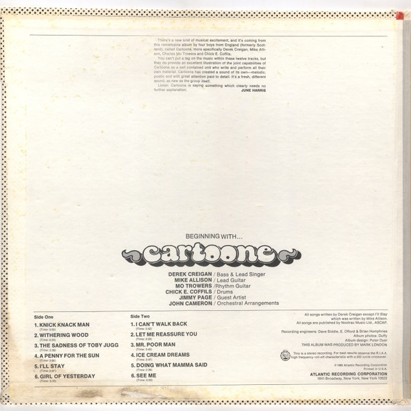 Cartoone - Cartoone [Vinyl] | Atlantic (SD 8219) - 2
