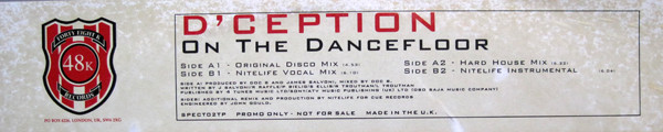 D'Ception - On The Dancefloor | 48K (Forty Eight K Records) (SPECT02TP) - 3