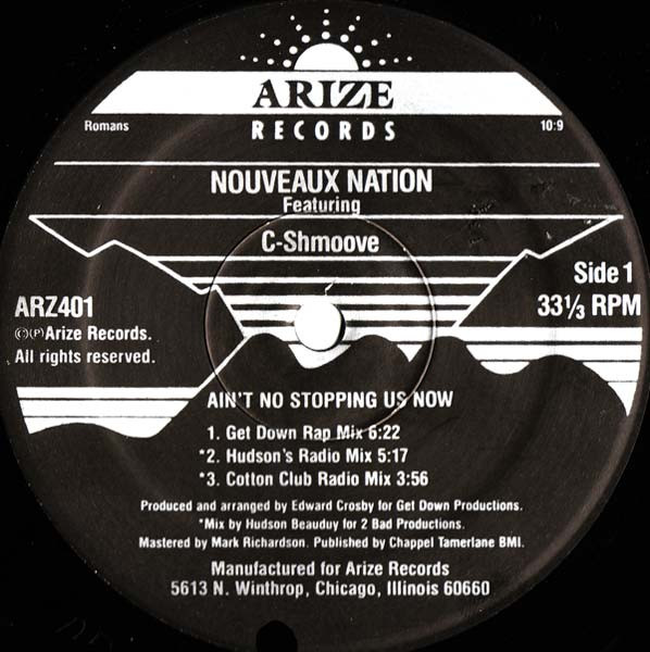 Nouveaux Nation Featuring C-Shmoove - Ain't No Stopping Us Now | Arize Records (ARZ401)