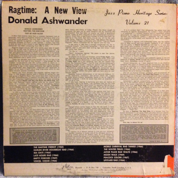 Donald Ashwander - Ragtime: A New View | Jazzology (JCE-71) - 2 Donald Ashwander - Ragtime: A New View | Jazzology (JCE-71) - 2