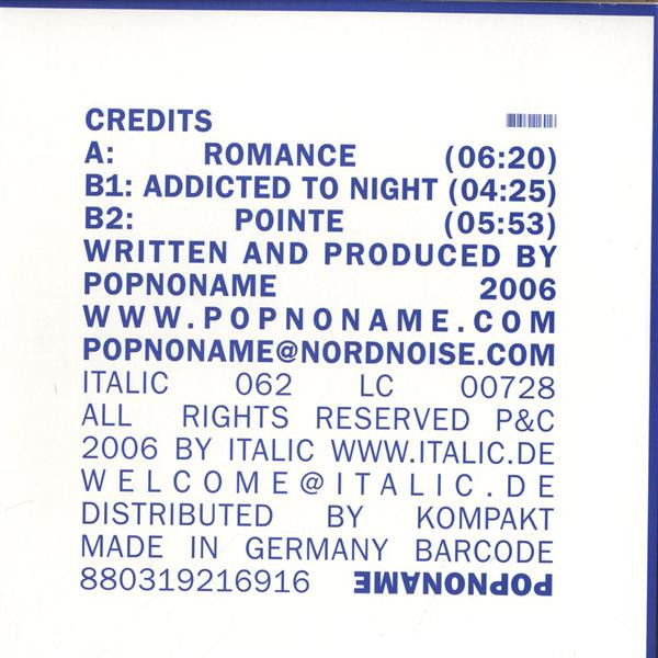 Popnoname - Credits | Italic (ITA 62) - 2