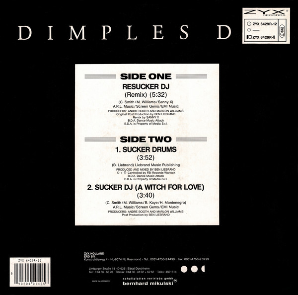 Dimples D - Resucker DJ (Remix) | ZYX Records (ZYX 6429R-12) - 2
