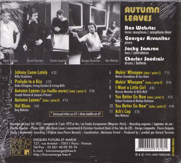 Ben Webster & Georges Arvanitas Trio - Autumn Leaves | Futura Records (FUTURA SWING 06) - 2 Ben Webster & Georges Arvanitas Trio - Autumn Leaves | Futura Records (FUTURA SWING 06) - 2