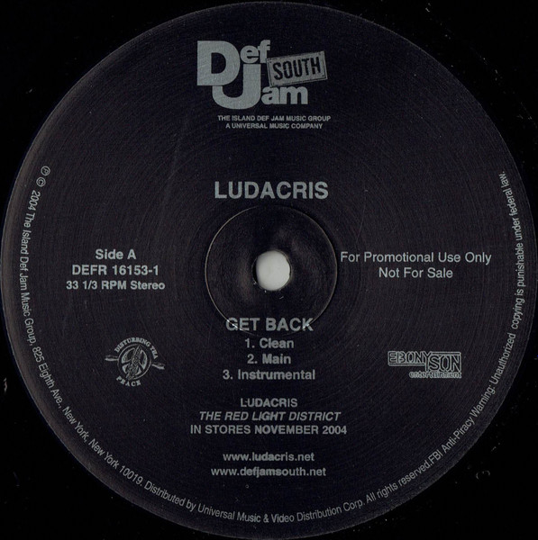 Ludacris - Get Back | Def Jam South (DEFR 16153-1) - 2 Ludacris - Get Back | Def Jam South (DEFR 16153-1) - 2