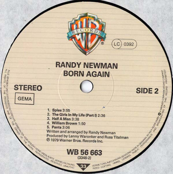 Randy Newman - Born Again | Warner Bros. Records (WB 56 663) - 4