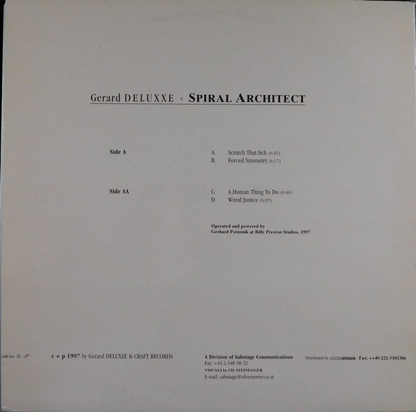 Gerard Deluxxe - Spiral Architect | Craft Records (CRAFT 26) - main Gerard Deluxxe - Spiral Architect | Craft Records (CRAFT 26) - main