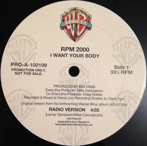 RPM 2000 - I Want Your Body | Warner Bros. Records (PRO-A-100109) - 2 RPM 2000 - I Want Your Body | Warner Bros. Records (PRO-A-100109) - 2