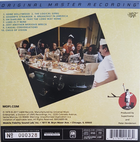 Supertramp - Breakfast In America | Mobile Fidelity Sound Lab (UDSACD 2189) - 2