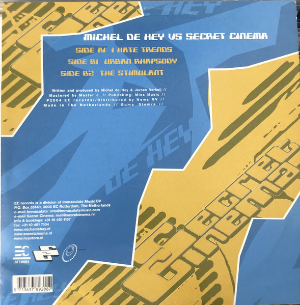 Michel De Hey Vs Secret Cinema - I Hate Trends | EC Records (EC 060) - 2