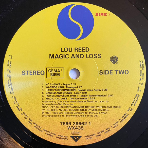 Lou Reed - Magic And Loss | Sire (7599-26662-1) - 4 Lou Reed - Magic And Loss | Sire (7599-26662-1) - 4
