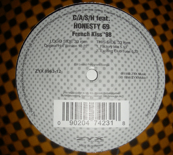 C.A.S.H. Feat. Honesty 69 - French Kiss '98 | ZYX Music (ZYX 8963-12) - main C.A.S.H. Feat. Honesty 69 - French Kiss '98 | ZYX Music (ZYX 8963-12) - main